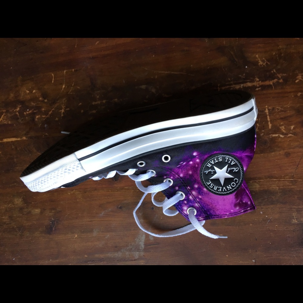 Converse Black and Purple Galaxy High-Top Sneakers - Picture 5 of 7